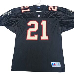 Vintage Deion Sanders Atlanta Falcons Black‎ Russel Jersey Mens Size 48